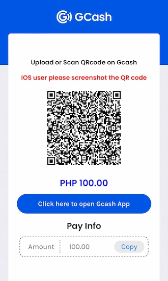 Step 4: Open your GCash app & pay by uploading or scanning the QR code.